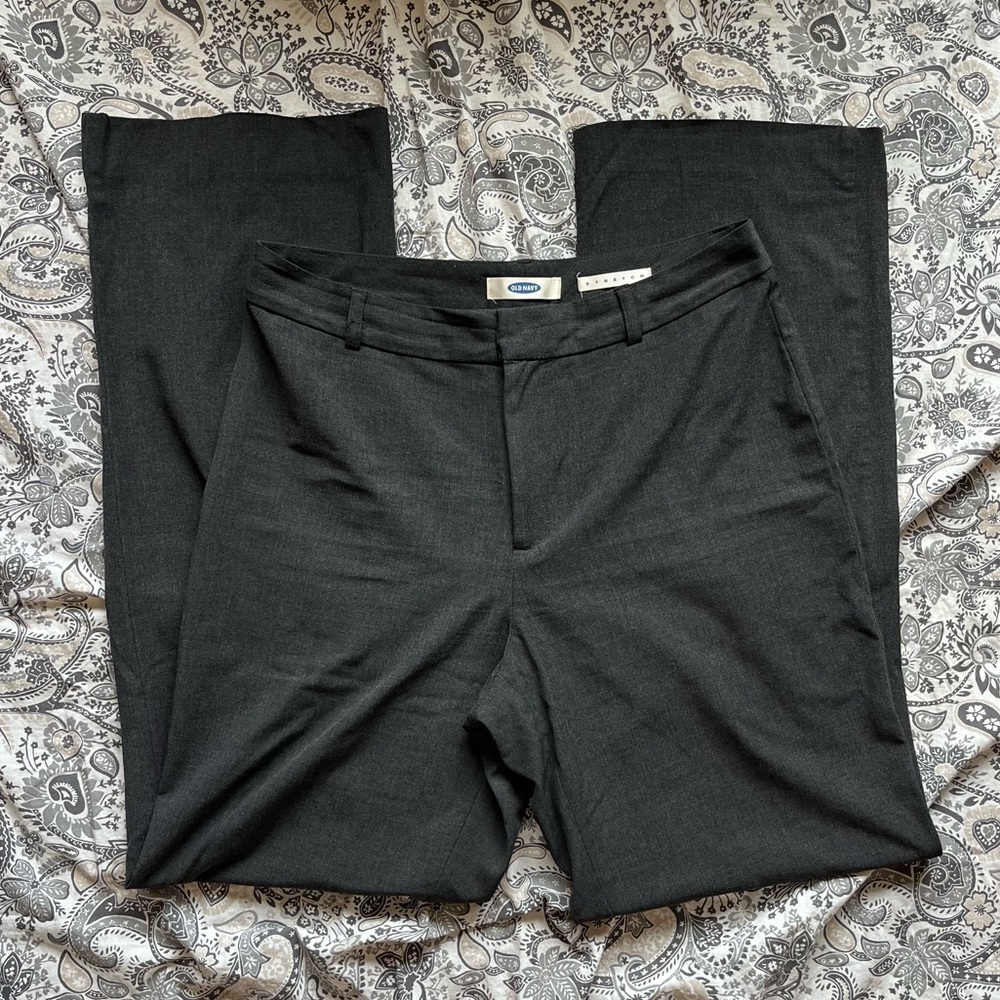 Grey vintage straight leg high waisted trousers